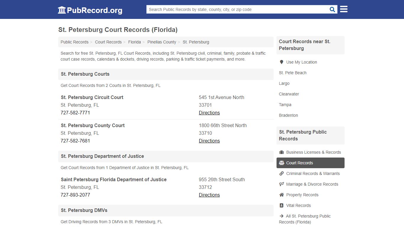 Free St. Petersburg Court Records (Florida Court Records)